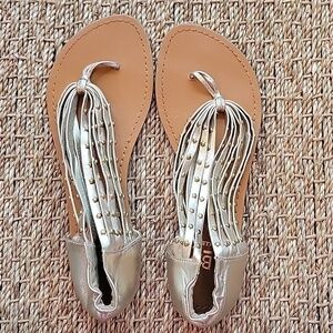 BAKER gold strap sandals.  Leather upper.  Size 7M